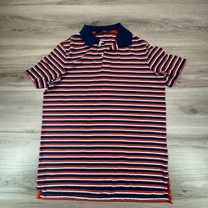 RLX Ralph Lauren Mens Striped Polo Shirt Navy Orange Highland Bagpiper Medium